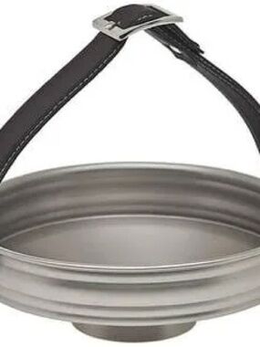 Godinger Polished Silver Ribbed Hanging Bowl with Black Strap